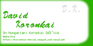 david koronkai business card